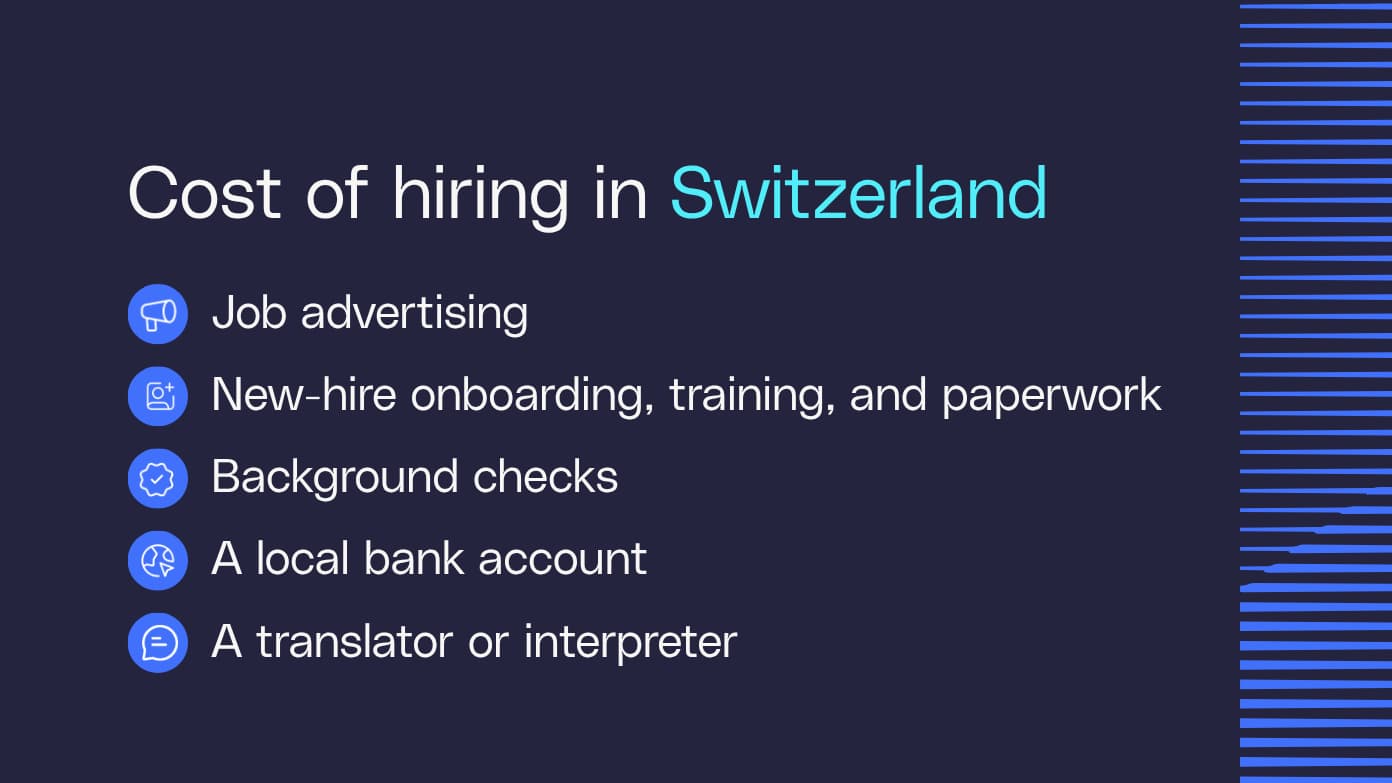 Cost of hiring in Switzerland​​ 