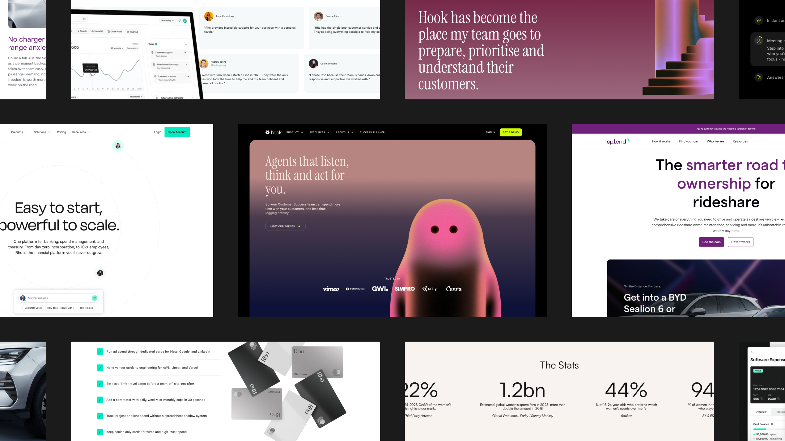 A collage of various different website screenshots