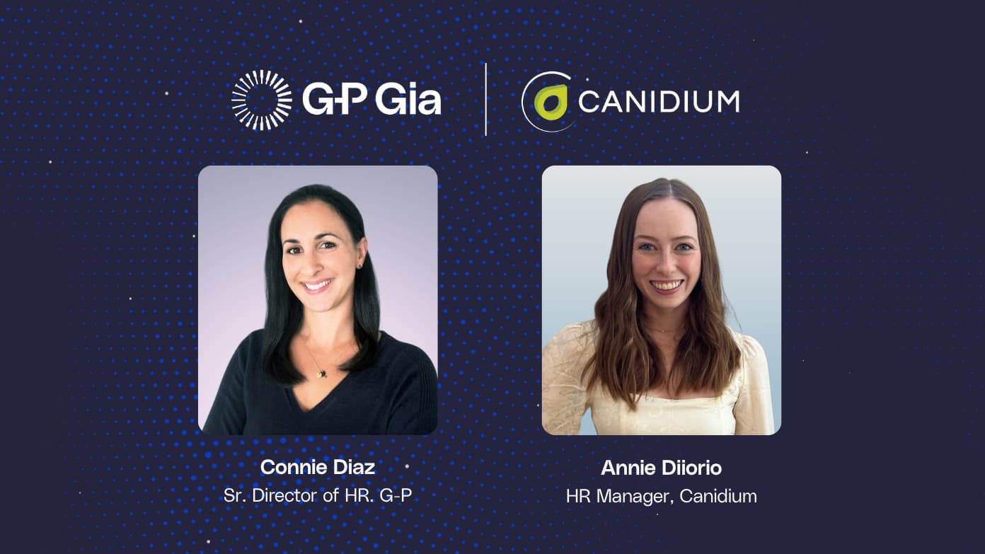 G-P and Canidium banner featuring Connie Diaz and Annie DiIorio