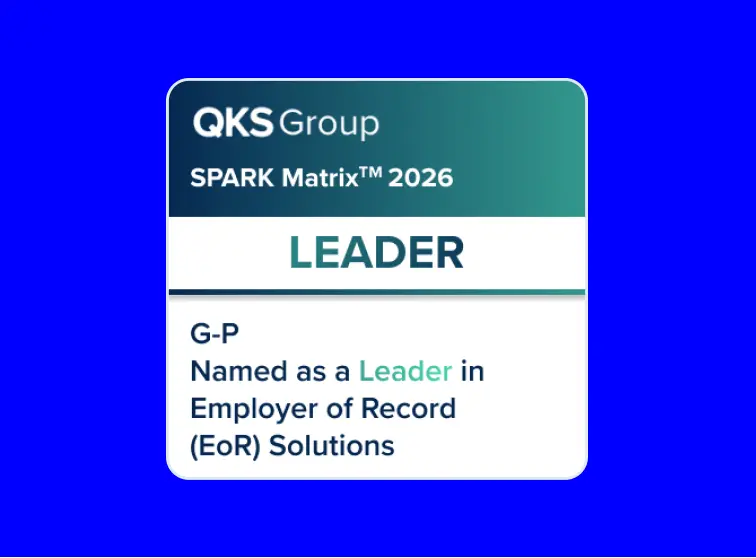 QKS Group SPARK Matrix 2026圖形命名G-P為雇主 (EoR) 解決方案領導者​​ 