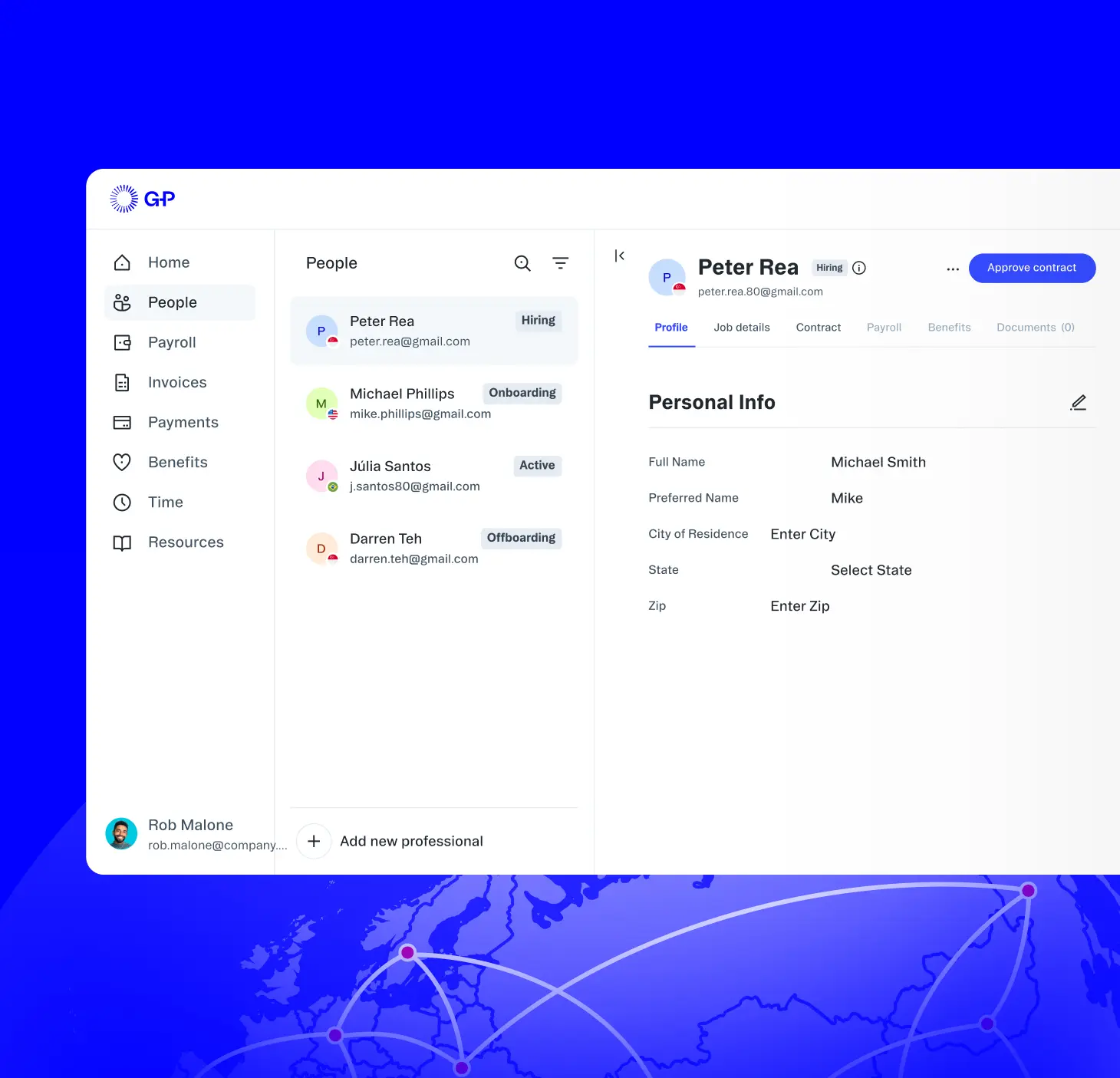 Employer of Record Dashboard