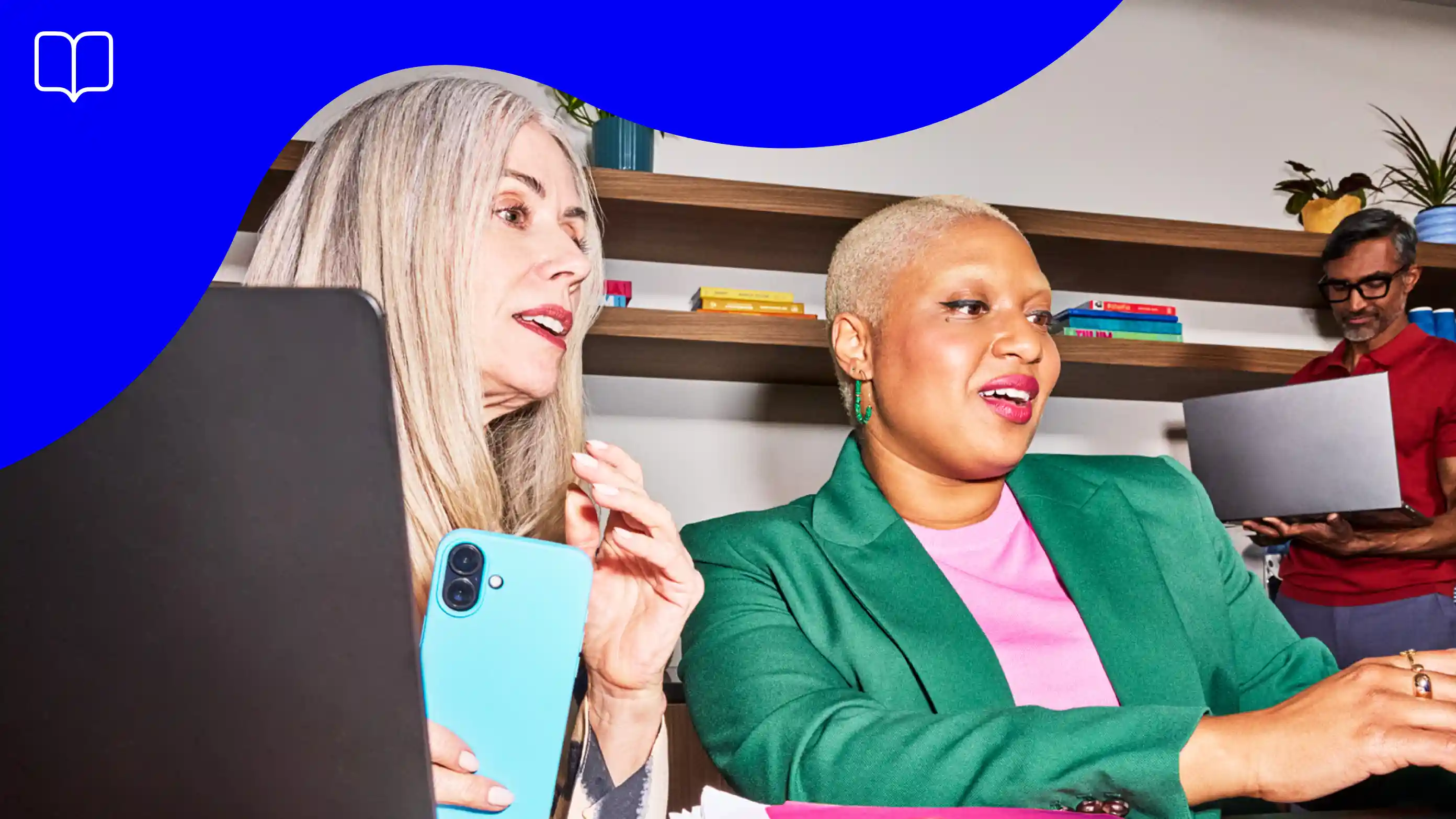 two women working together